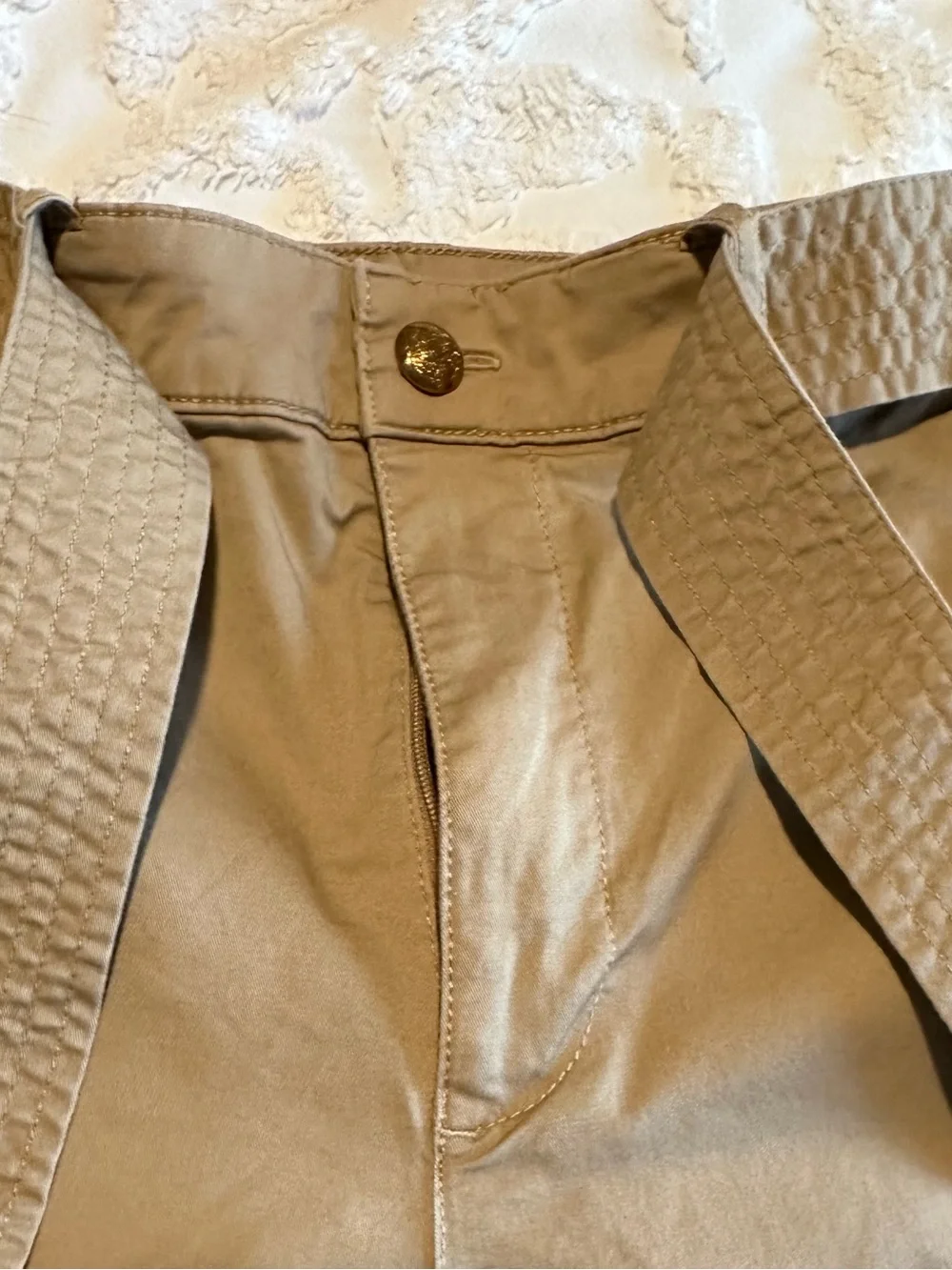 Ralph Lauren Camel Tie-Waist Midi Pants